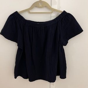 Rebecca Taylor off the shoulder navy top size 2